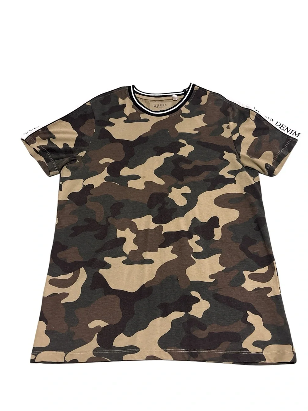 GUESS Men’s Camo Crewneck in Brown & Olive - Picture 2 of 6